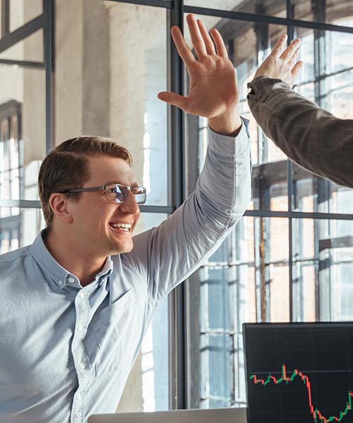 Professional trader analyzing market data